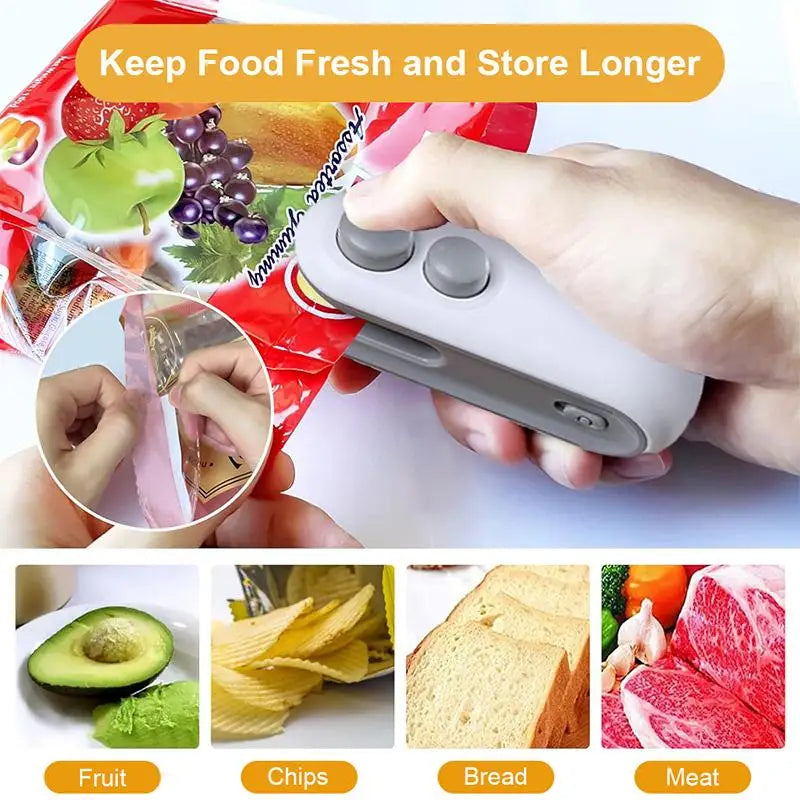 Mini Handheld Food Heat Sealer USB Rechargeable