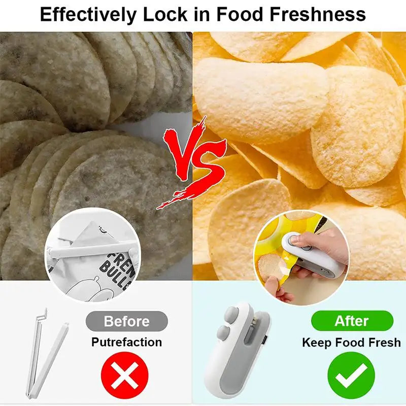 Mini Handheld Food Heat Sealer USB Rechargeable