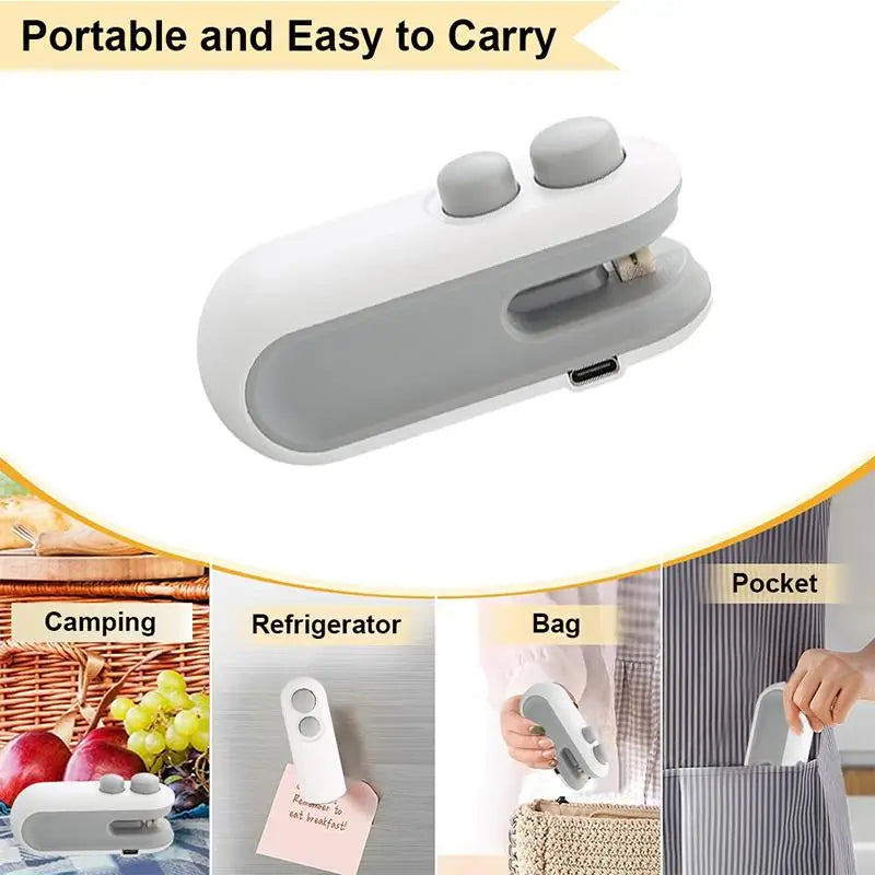 Mini Handheld Food Heat Sealer USB Rechargeable
